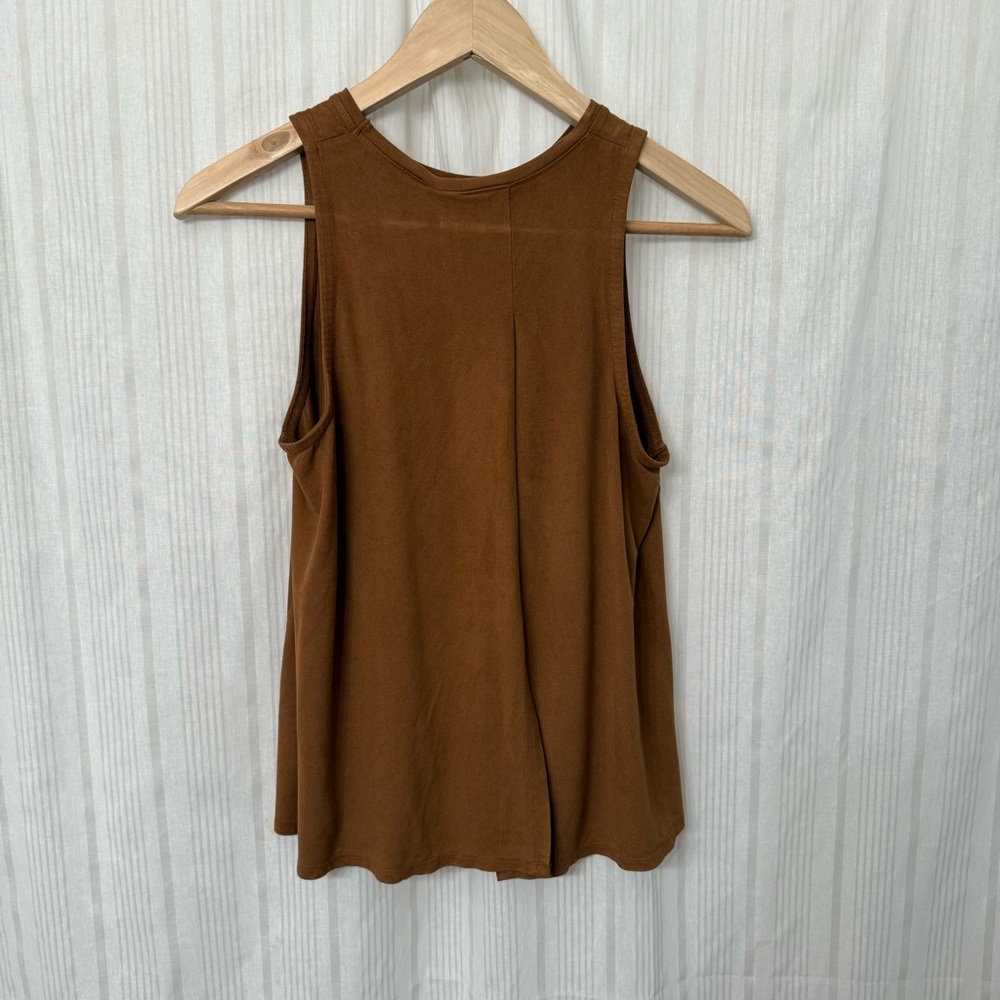 Arizona Jeans Co. Brown Suede Wrap Back Tank - Picture 2 of 5